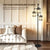Industrial Modern Floor Lamps for Living Room, Dimmable Glass Tree Standing Tall Lamps with 3 Elegant Teardrop Cage