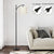 Farmhouse Floor Lamp With Night Light Standing Lamp With E26 LED Bulbs 61" Industrial Floor Reading Light With Fabric Lampshade