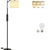 Farmhouse Floor Lamp With Night Light Standing Lamp With E26 LED Bulbs 61" Industrial Floor Reading Light With Fabric Lampshade
