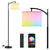 Farmhouse Floor Lamp With Night Light Standing Lamp With E26 LED Bulbs 61" Industrial Floor Reading Light With Fabric Lampshade