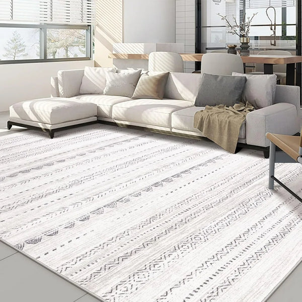 Area Rug Living Room Rugs: 9x12 Large Soft Machine Washable Boho Moroccan Farmhouse Neutral Stain Resistant Indoor Floor Rug