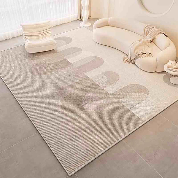 VIKAMA Nordic Striped Artistic Plush Rug - Soft, Non-Slip Area Rug for Living Room, Bedroom, Study, Office Decor