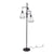 KOMORE Black Modern Industrial Style 3-head Floor Lamp with Irregular Shade for Living Room Office, Bedroom, Hallway, Porch