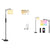Farmhouse Floor Lamp With Night Light Standing Lamp With E26 LED Bulbs 61" Industrial Floor Reading Light With Fabric Lampshade