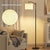 Farmhouse Floor Lamp With Night Light Standing Lamp With E26 LED Bulbs 61" Industrial Floor Reading Light With Fabric Lampshade