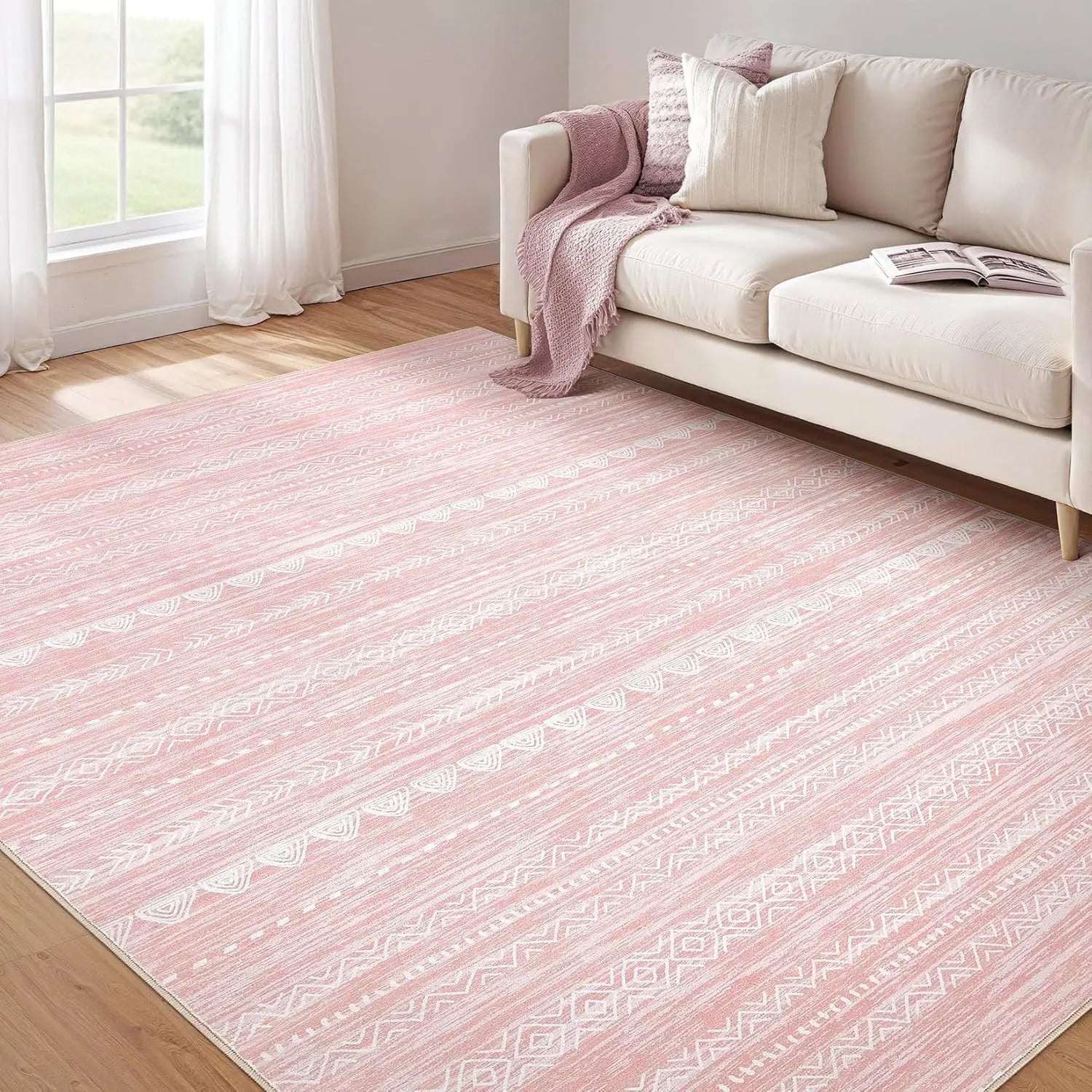 VIKAMA Area Rug Living Room Rugs Machine Washable Boho Large Carpet for Bedroom Nursery  Office Dining Room Home House Decor