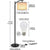 Farmhouse Floor Lamp With Night Light Standing Lamp With E26 LED Bulbs 61" Industrial Floor Reading Light With Fabric Lampshade